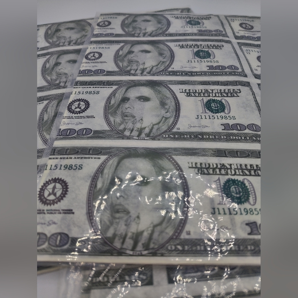 Jeffree Star Money Print Tissue Paper Set of Three (3) Sheets 29.5 x 19.8 Rare - Picture 3 of 3